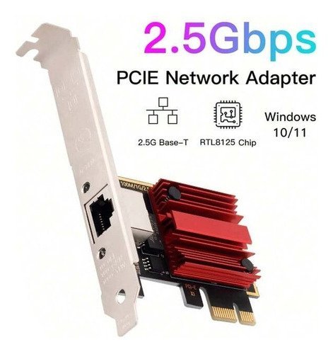 Placa de Rede Knup KP-PL907, PCIe, RJ45, 2.5Gbps, Chipset Realtek RTL8125B