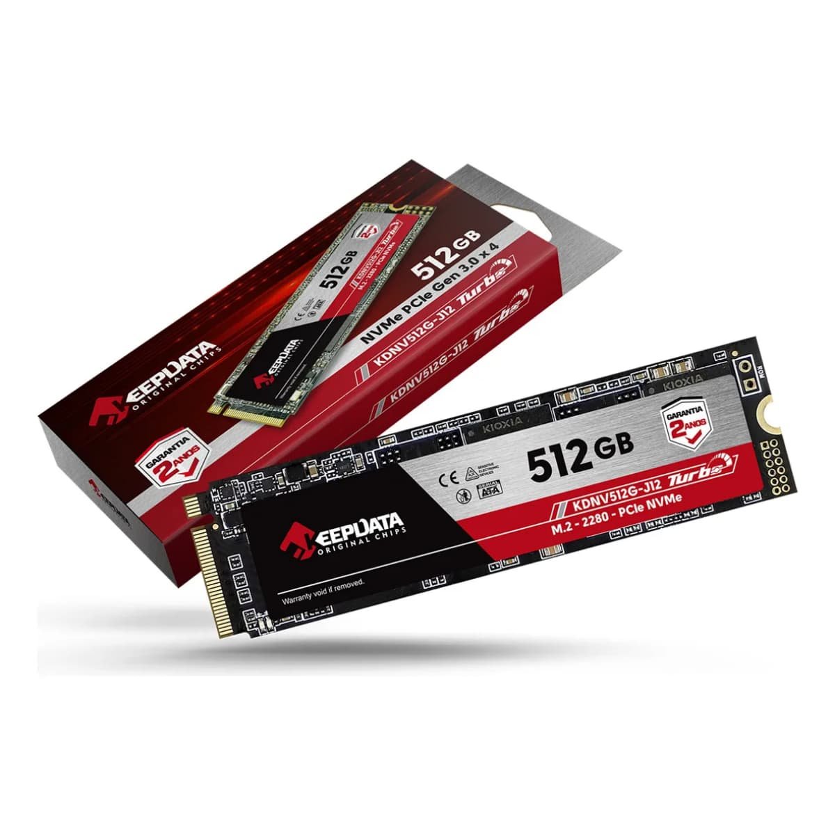 SSD NVMe Keepdata KDNV512G-J12, 512GB PCIe 3.0, M.2 2280, Lê: 2400MB/s, Grava: 1500MB/s
