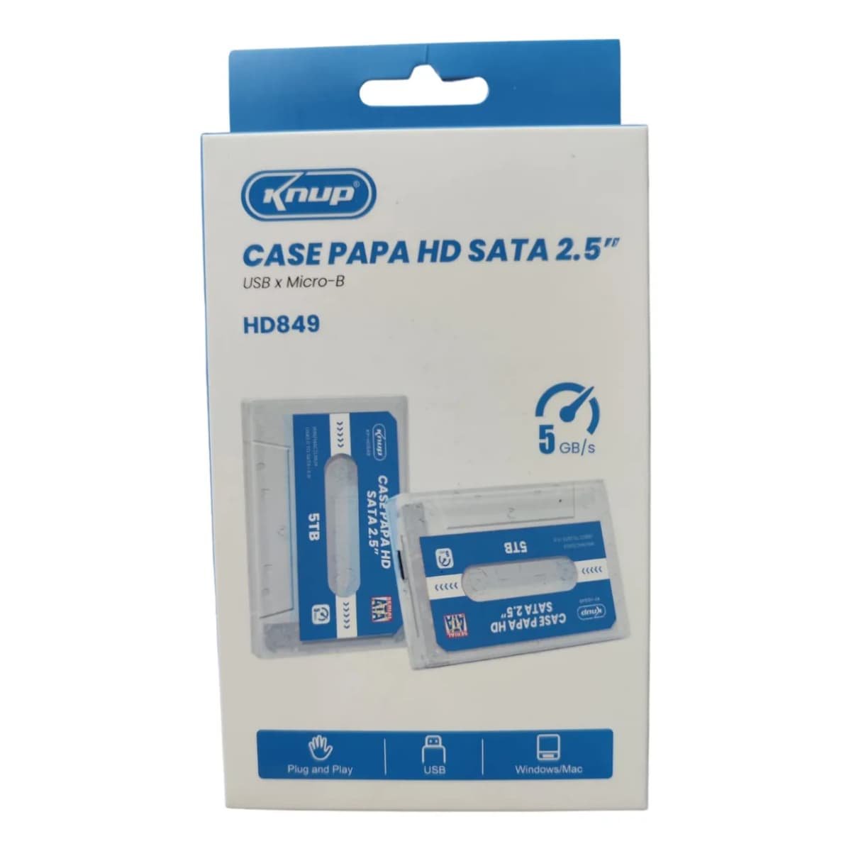 Case HD 2.5 Knup KP-HD849, USB 3.0, SATA, Transparente