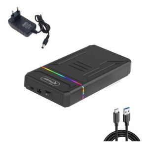 Case HD 2.5 e 3.5 Knup KP-HD843, USB 3.0, SATA, RGB, Preto