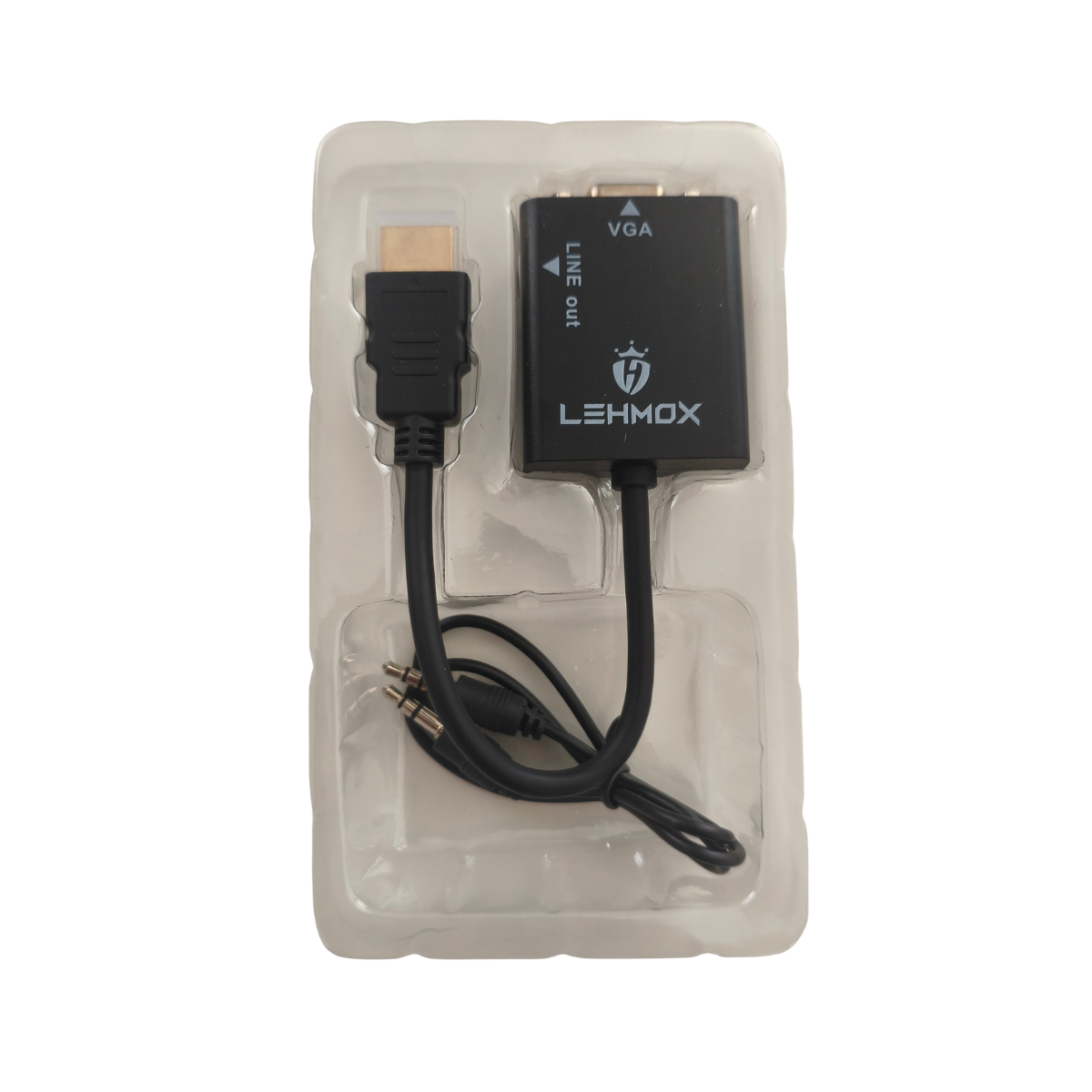 Conversor HDMI Para VGA Lehmox LEY-01, 15cm, M x F, Com Áudio, Preto - Imagem 4