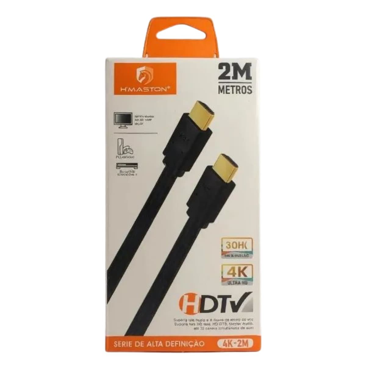 Cabo HDMI 4K H'maston 2 Metros Ultra HD 3D Alta Velocidade - 4K-2M