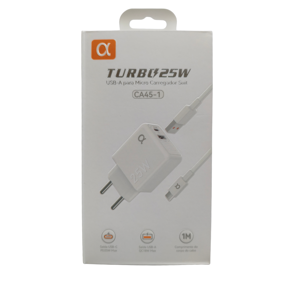 Kit Carregador Duplo A'Gold 25W PD + QC 3.0 Com Cabo Tipo C