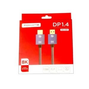 Cabo DisplayPort 8K 1.5 Metros Tomate MCB-8001, v1.4, M x M, Preto