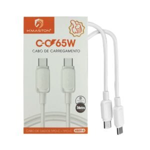 Cabo USB Hmaston 65W HB09-6, USB-C x USB-C, 1m, Branco