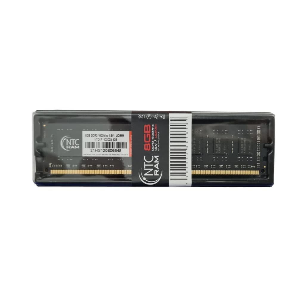 Memória RAM NTC, DDR3, 8GB, 1600MHz, Preta - NTCKF1600DD3-8GB